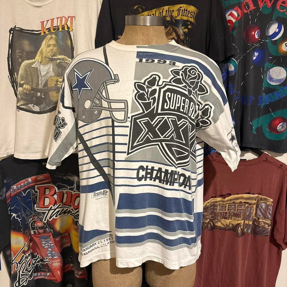 Vintage 1990s Dallas Cowboys Magic Johnson AOP T-shirt